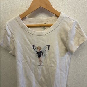 Brandy Melville Vintage Angel Baby Tee - Cream